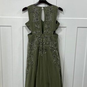 Asos sequin prom dress, olive green, size 10, used once